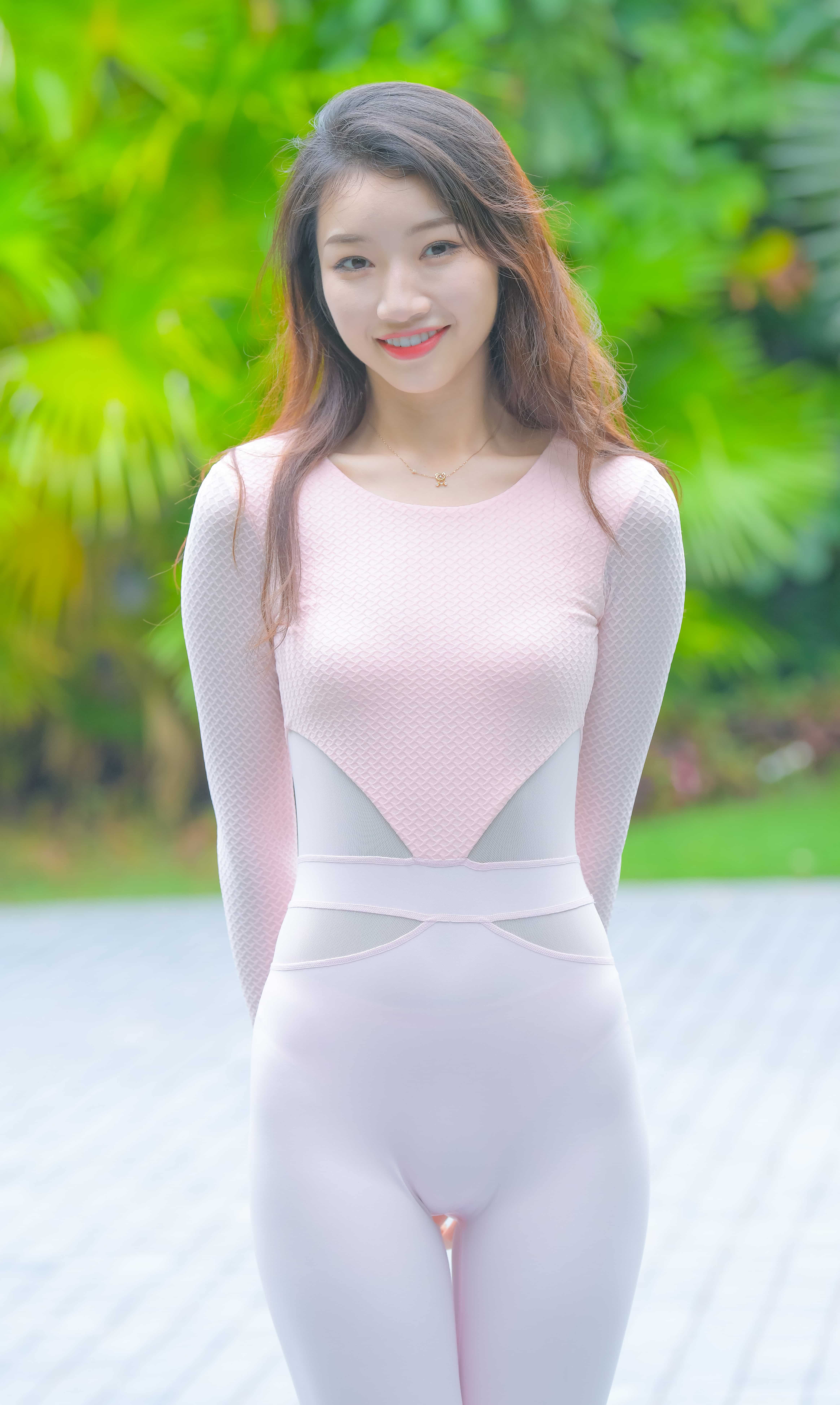 Yating smile with stockings